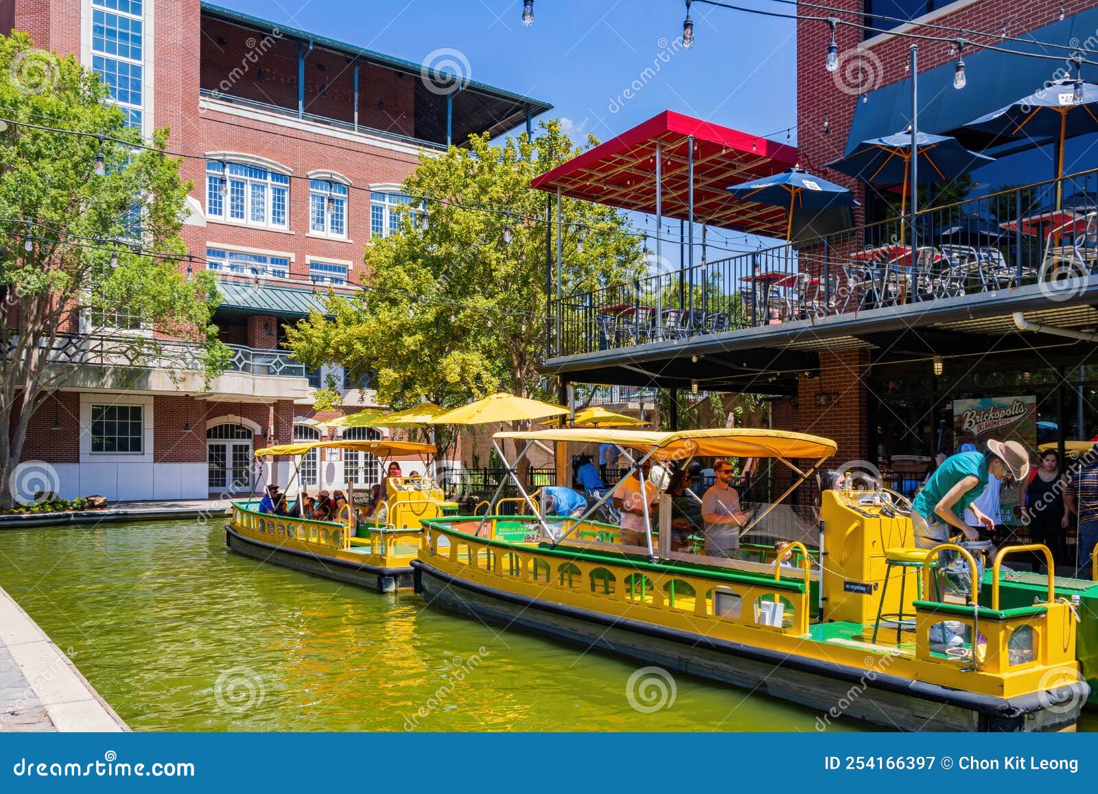 Sunny View of the Canal of Bricktown Editorial Photography Image of
