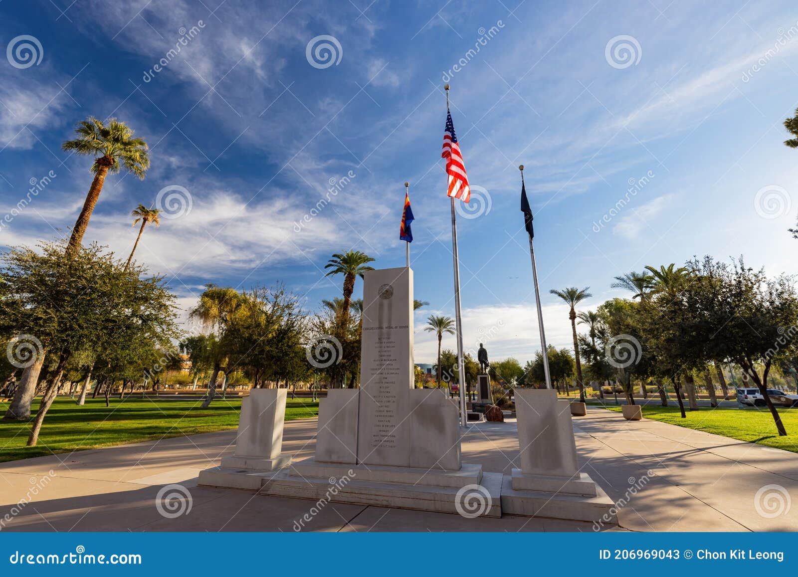 Sunny View of the Congressional Medal of Honor Recipients and Memorial