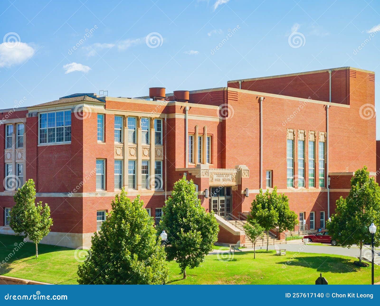 Sunny View of the Douglass High School Stock Photo Image of people