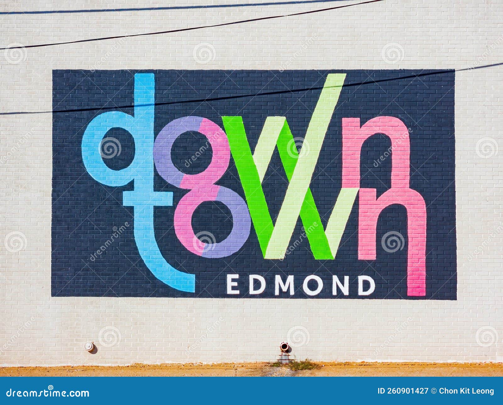Sunny View of the Edmond Downtown Wall Editorial Photography Image of