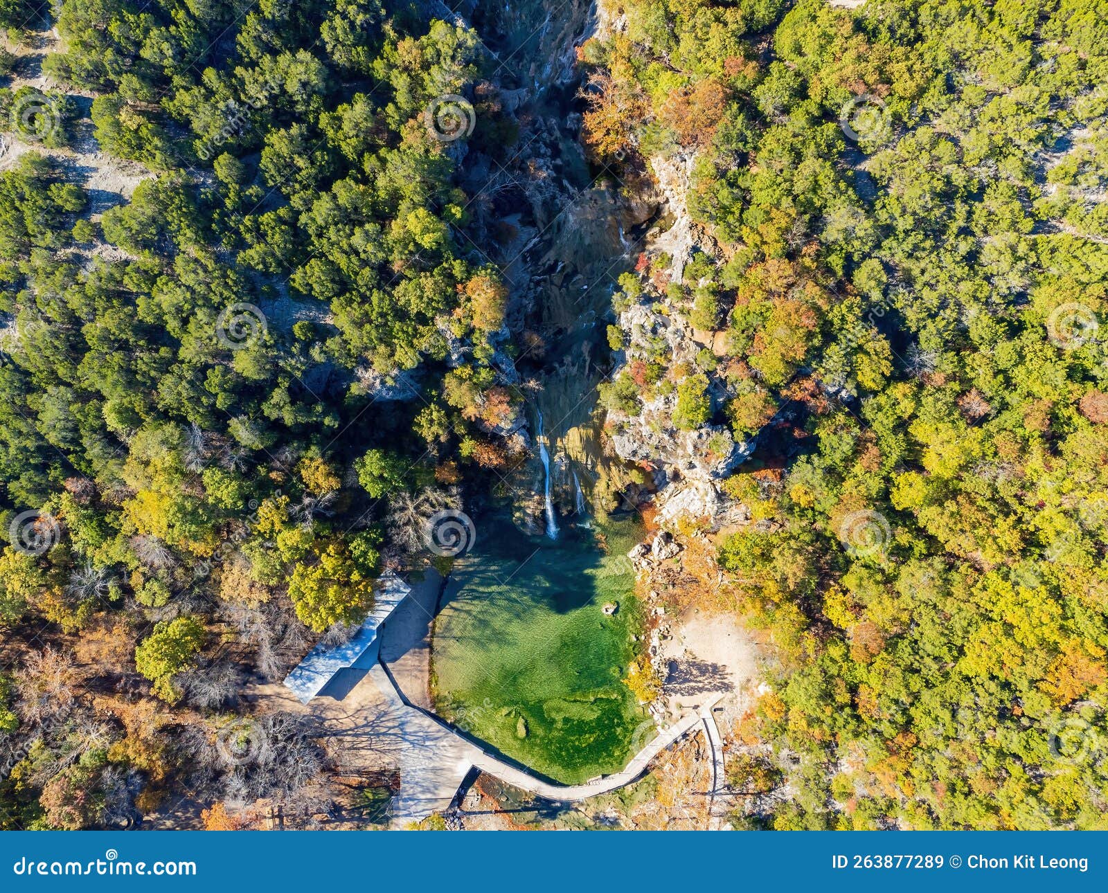 Sunny View of the Fall Color of Turner Falls Stock Image Image of turner, exterior 263877289