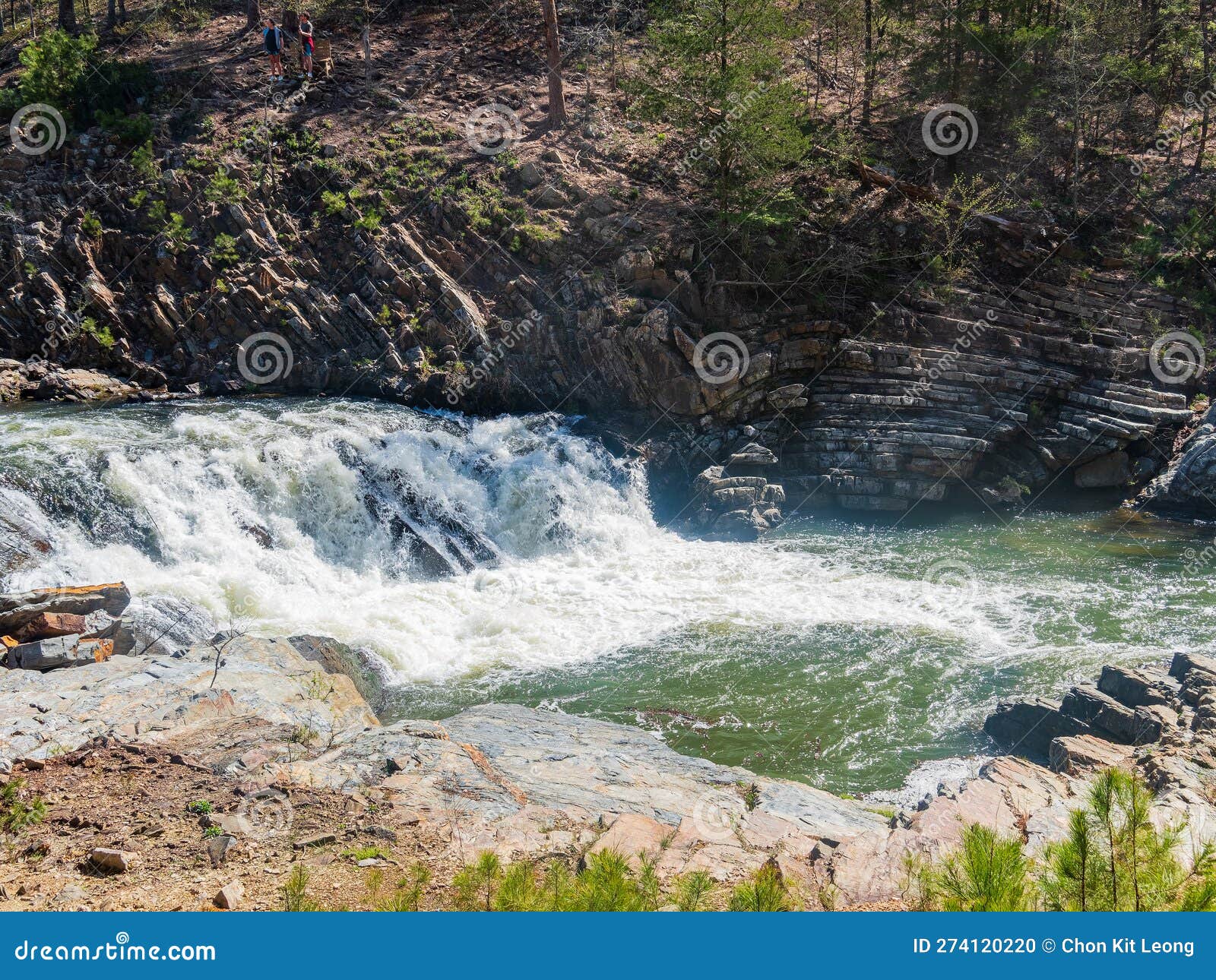 Sunny View of the Landscape of Beaver River in Beavers Bend State Park