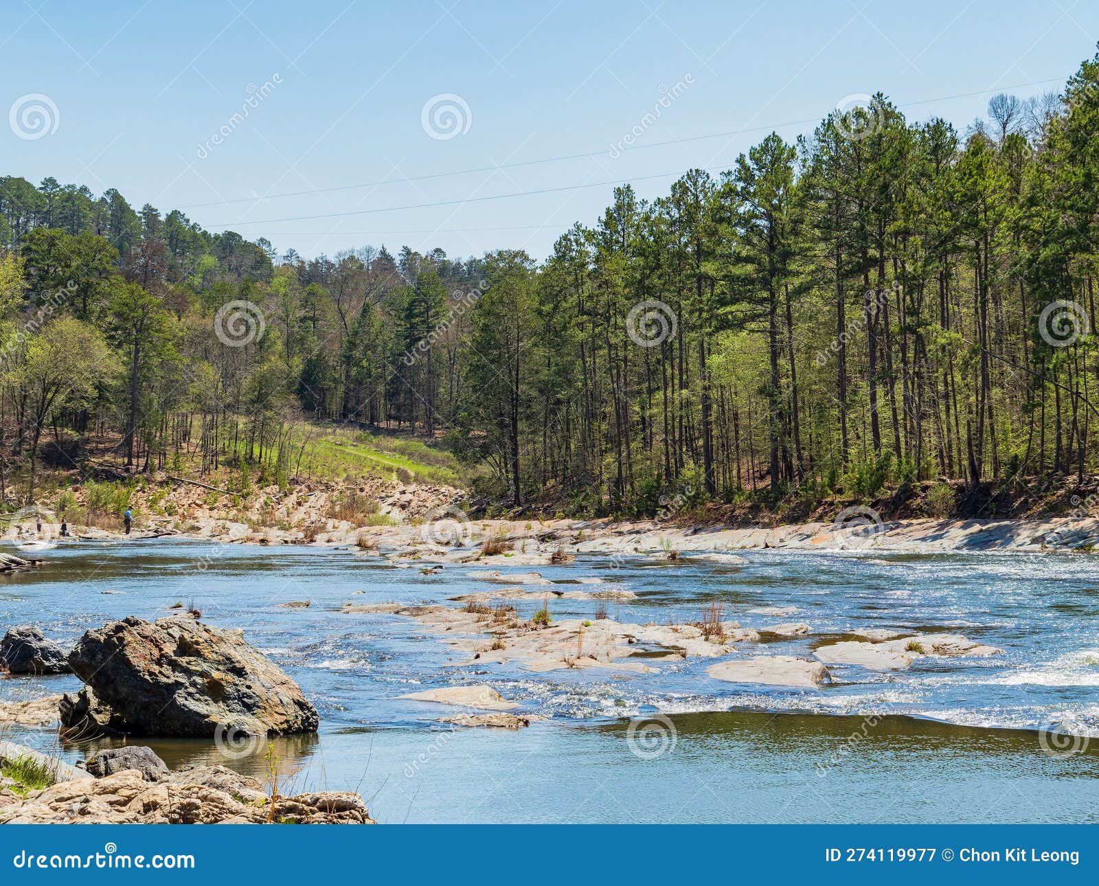 Sunny View of the Landscape of Friends Trail Loop Trail in Beavers Bend