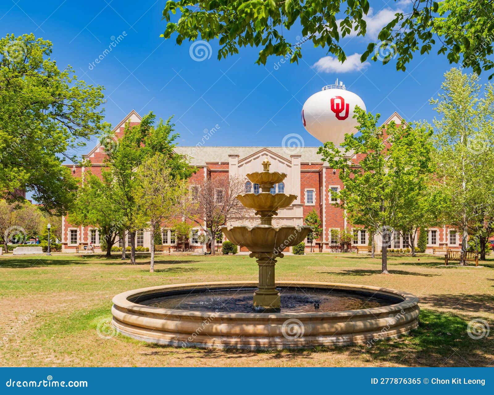Sunny View of the OU Water Tower of University of Oklahoma Stock Image
