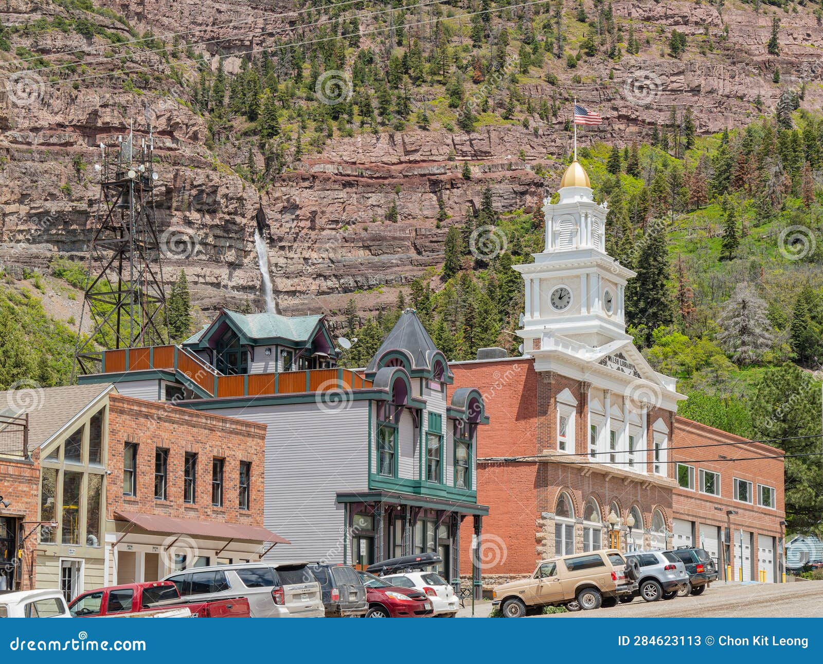 Sunny View of Ouray Walsh Library Editorial Stock Photo Image of
