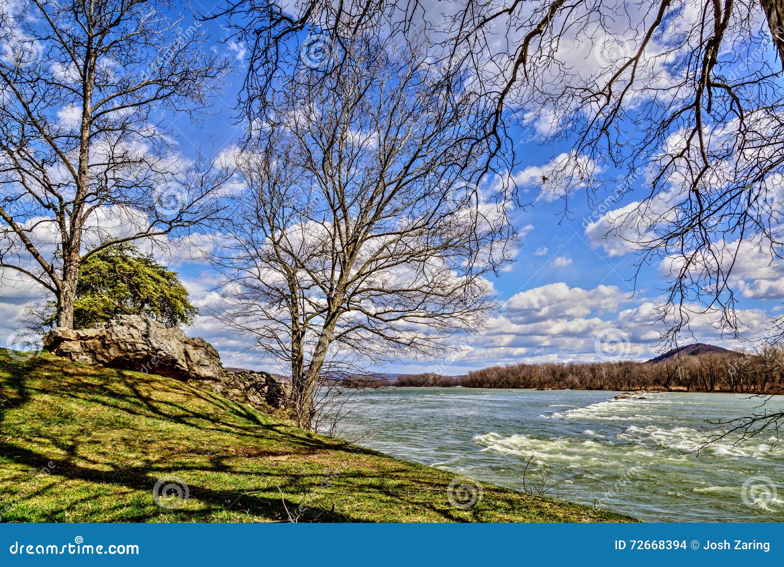 Sunny View of Rough River from Island Stock Photo Image of morning
