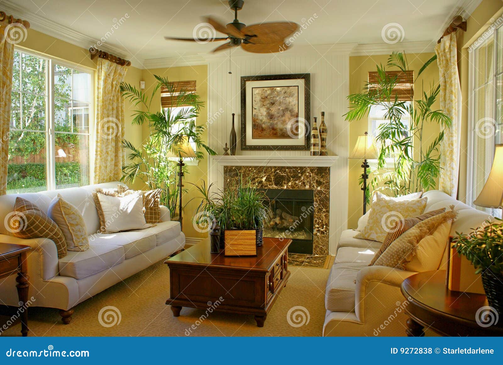 Sunny Yellow Living Room W Fan Stock Photo Image 9272838 Sunny Yellow Living Room W Fan Stock Photo Image 9272838