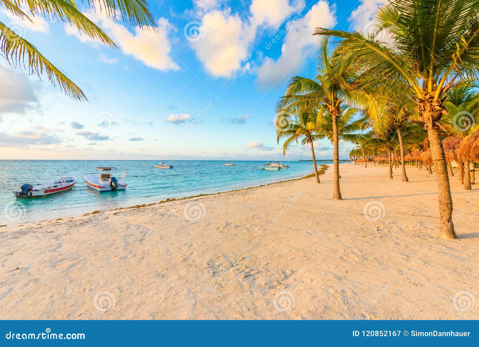 sunrise at akumal beach, paradise bay at riviera maya, caribbean