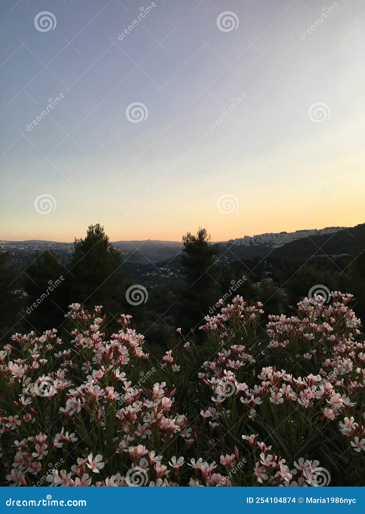 Sunrise in August in Jerusalem, Israel. Stock Photo Image of