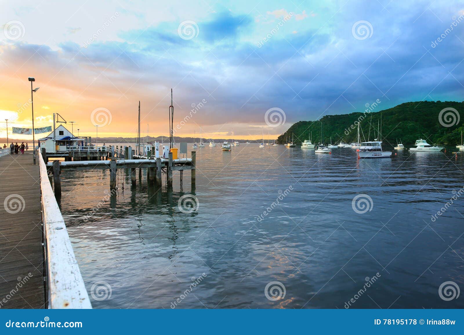 Sunrise at the Bay of Islands, North Island, New Zealand. Editorial ...