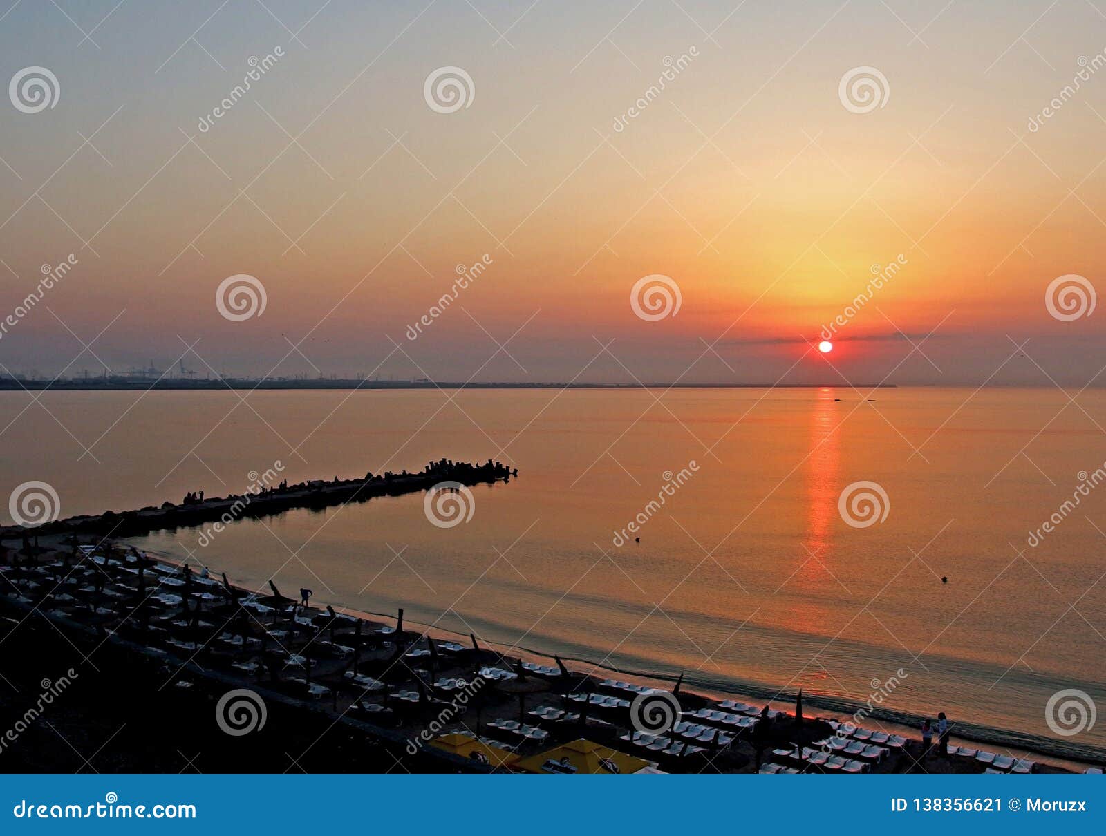 sunrise at black sea - eforie nord romania