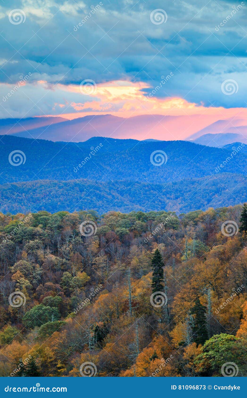 Sunrise Blue Ridge Mountains North Carolina Stock Image Image Of