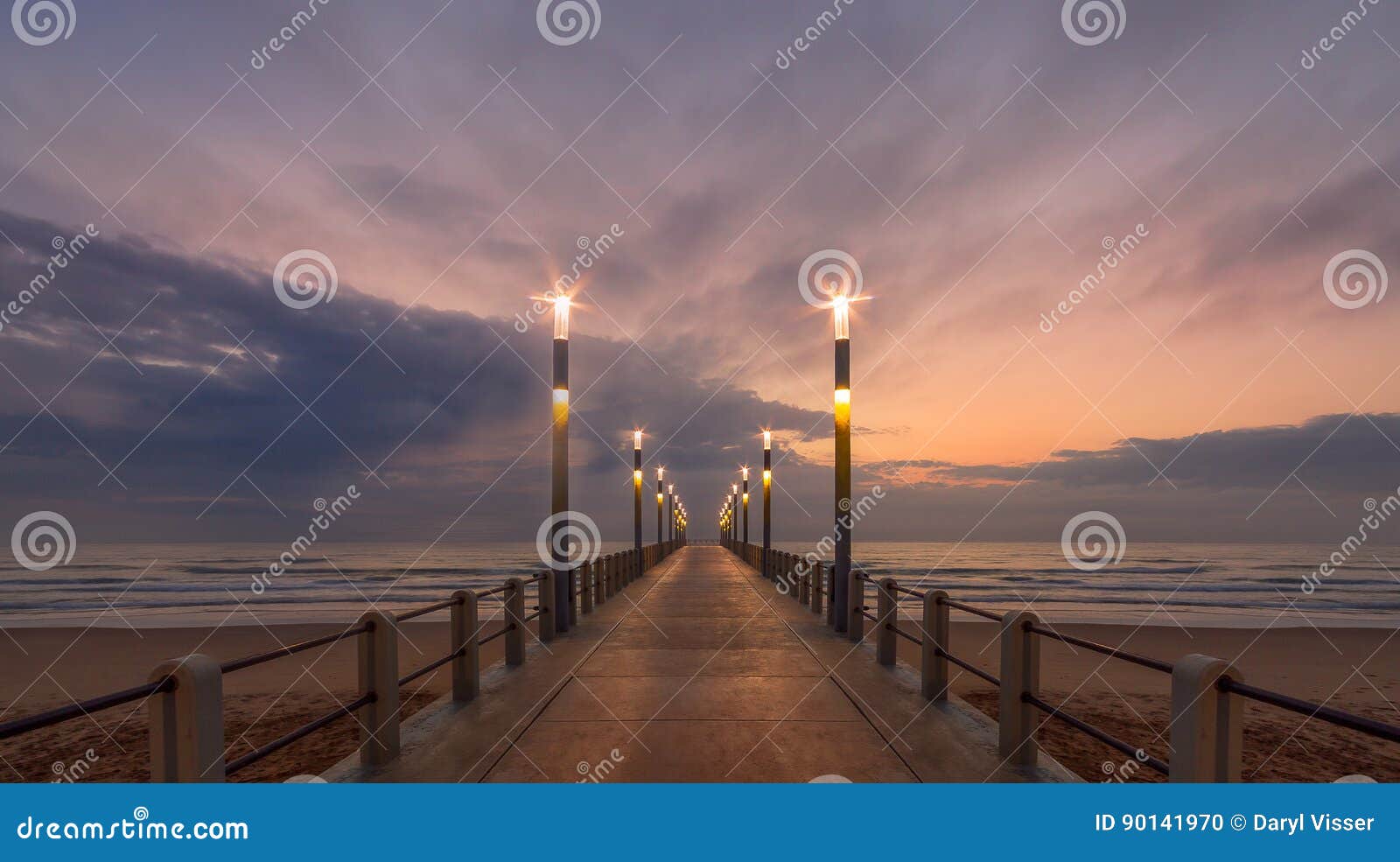 Sunrise Durban Pier Beachfront Sky Stock Photo Image of color, africa