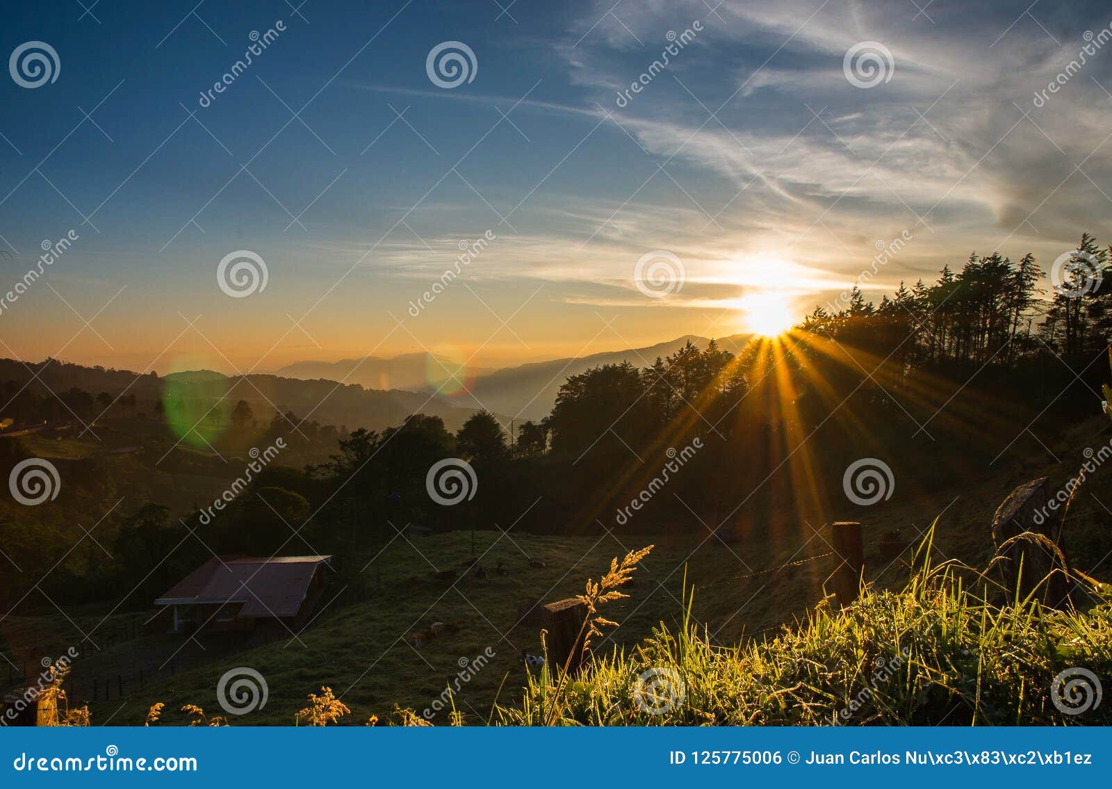 sunrise landscape at the hills