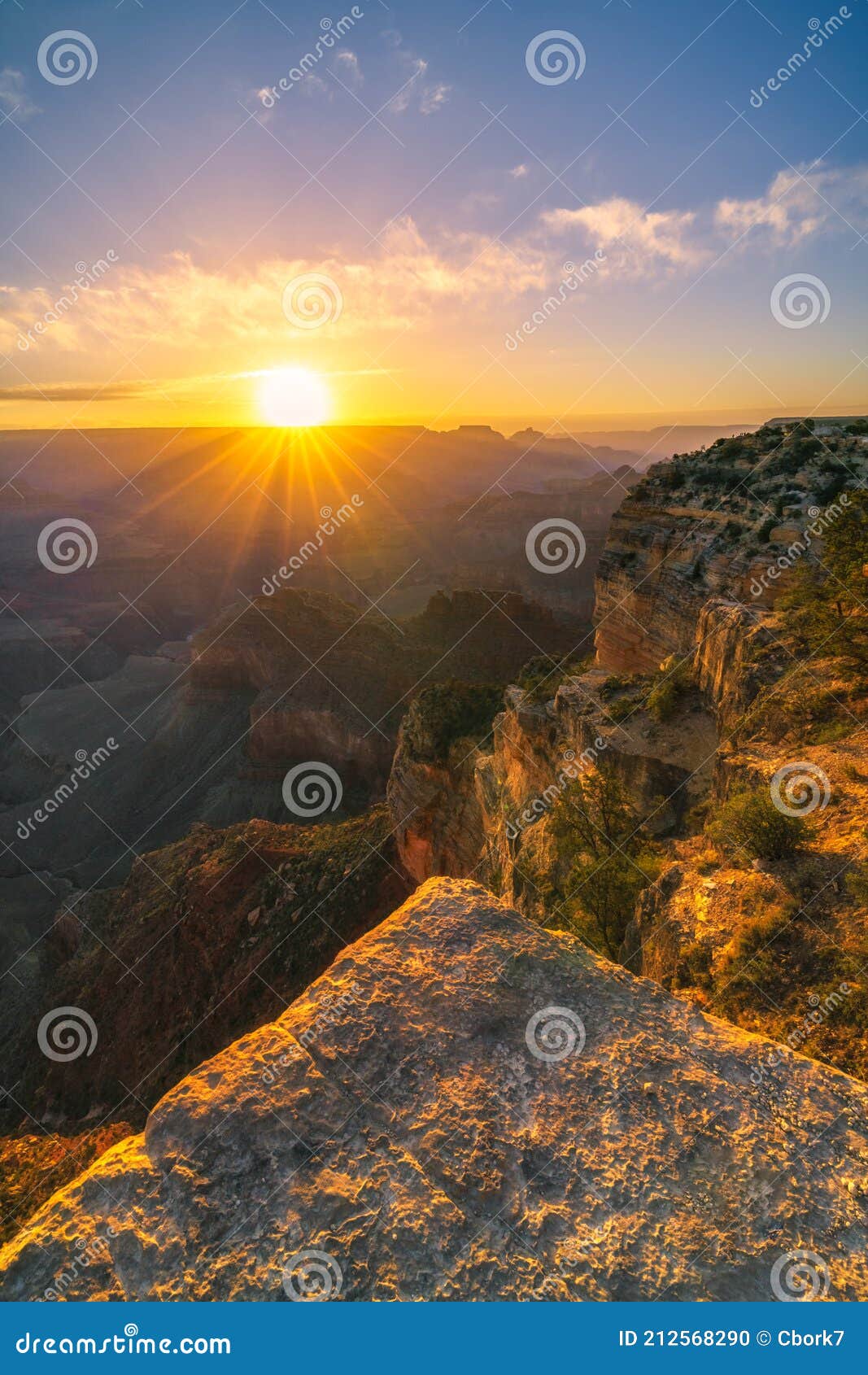 Sunrise At Hopi Point On The Rim Trail At The South Rim Of Grand Canyon