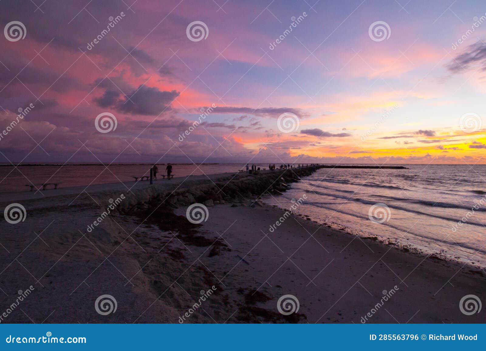 Sunrise at Jetty Park, Fort Pierce, Florida Stock Photo Image of view
