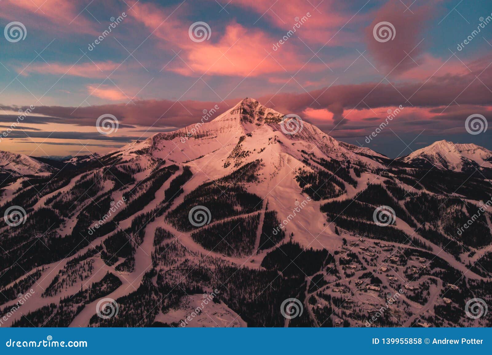 sunrise on lone peak, montana