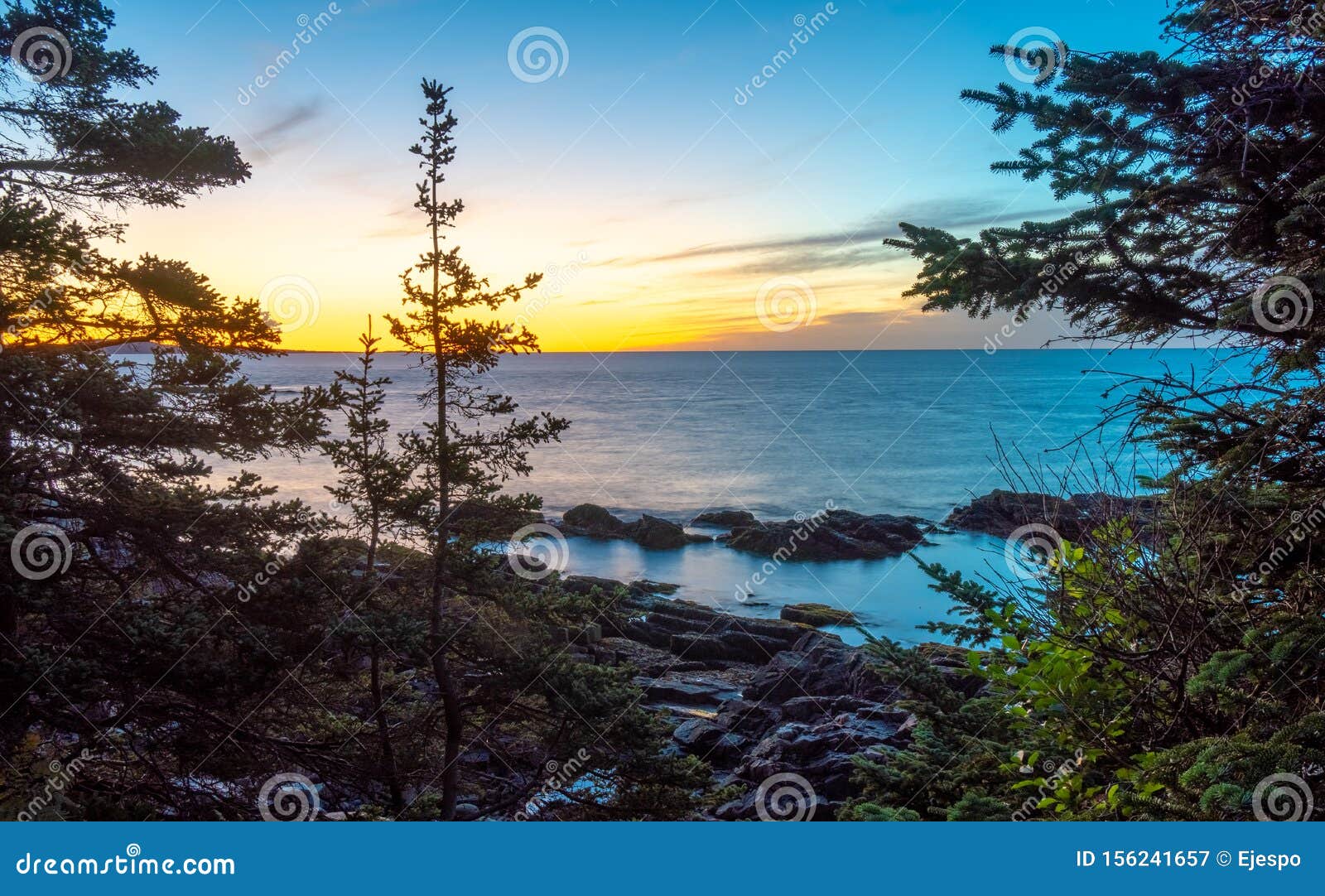 Sunrise in Maine stock image. Image of summertime, coastal 156241657