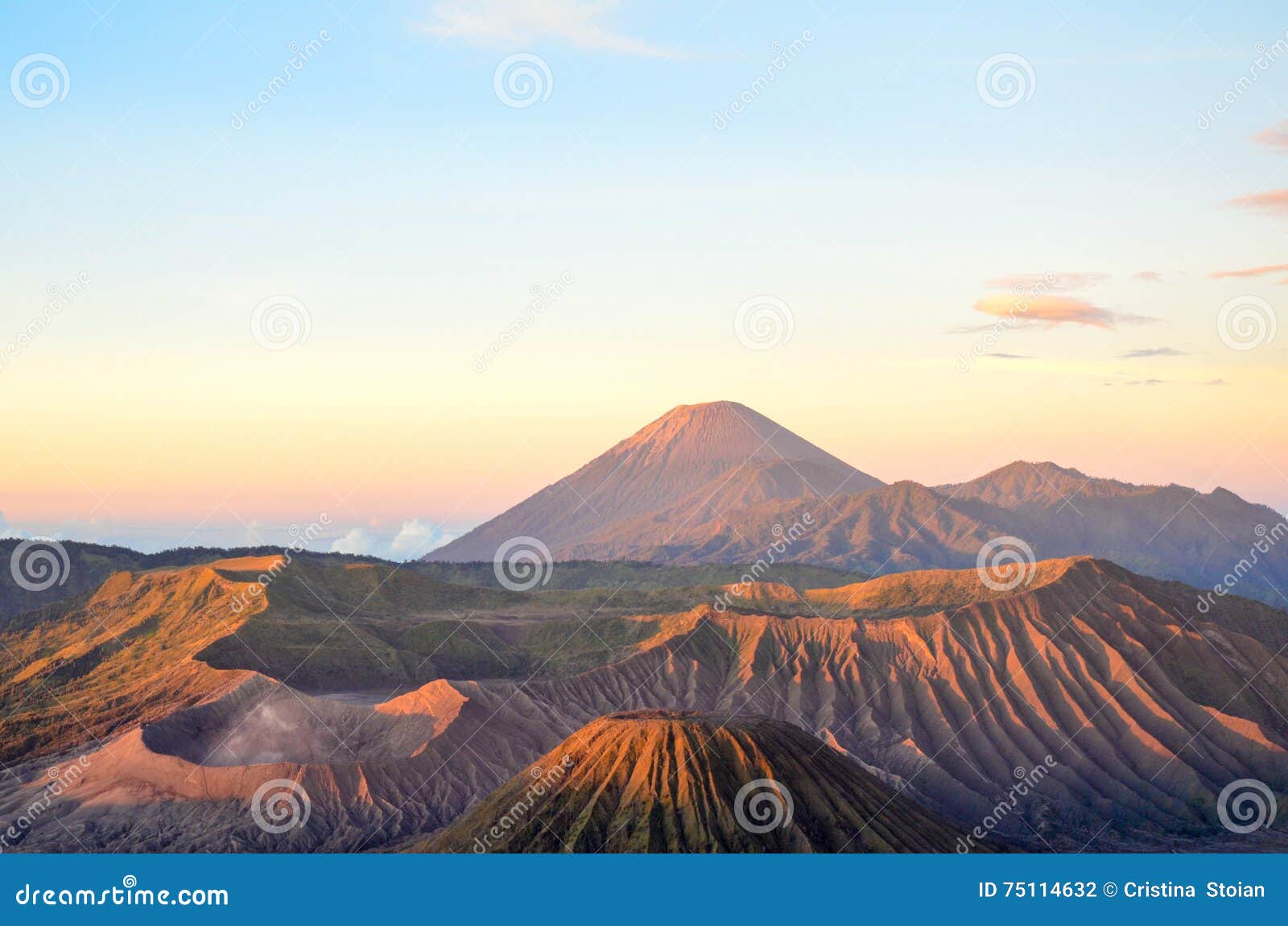 Sunrise at Mount Bromo stock photo. Image of mount, volcano - 75114632