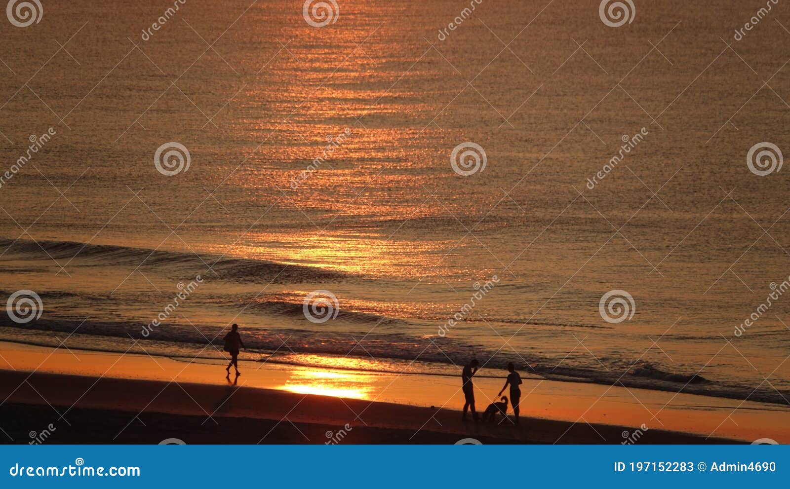 Sunrise Myrtle Beach Silhouette of Figures Stock Image - Image of ...