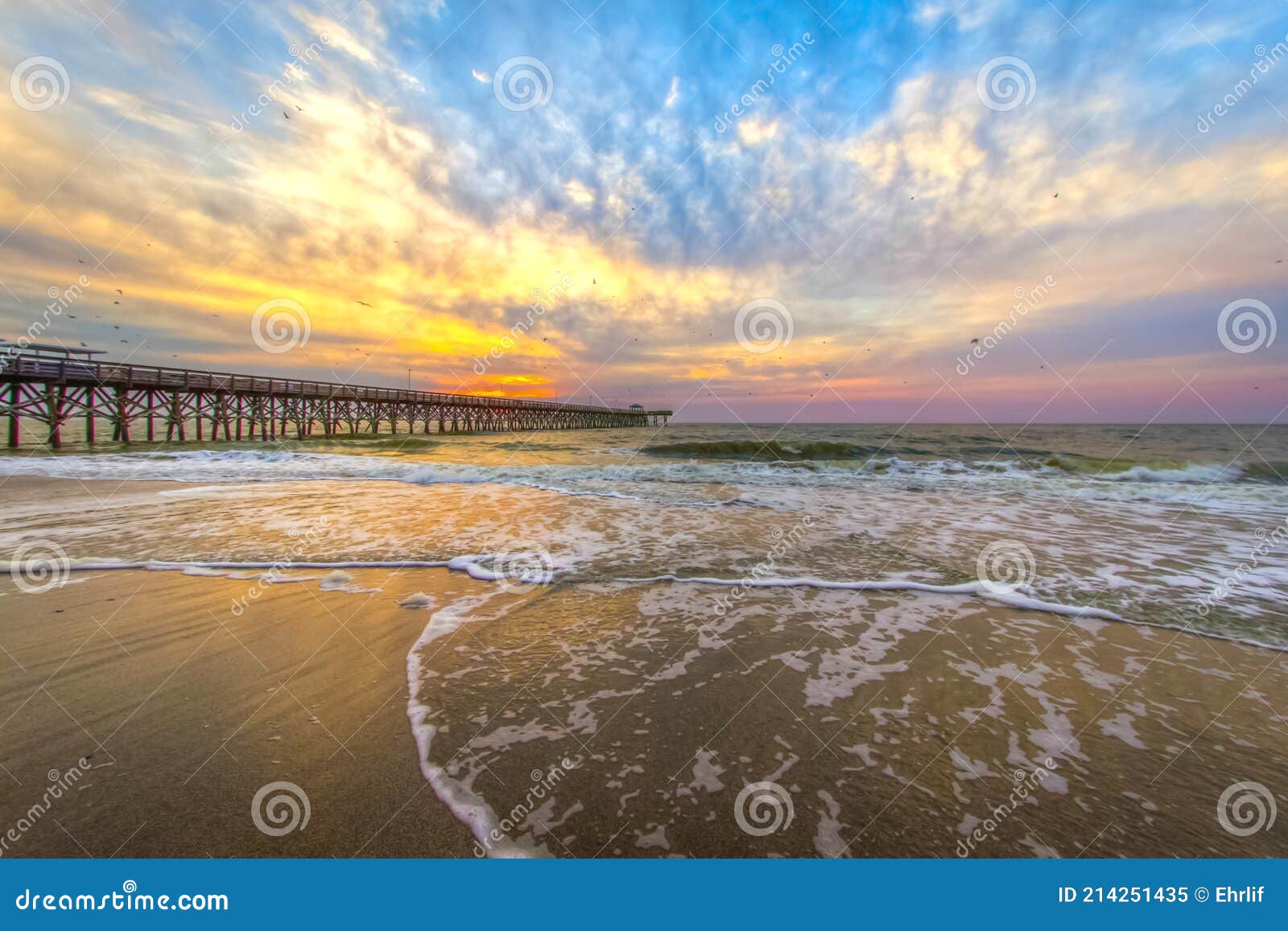myrtle beach fishing pier sunrise landscape