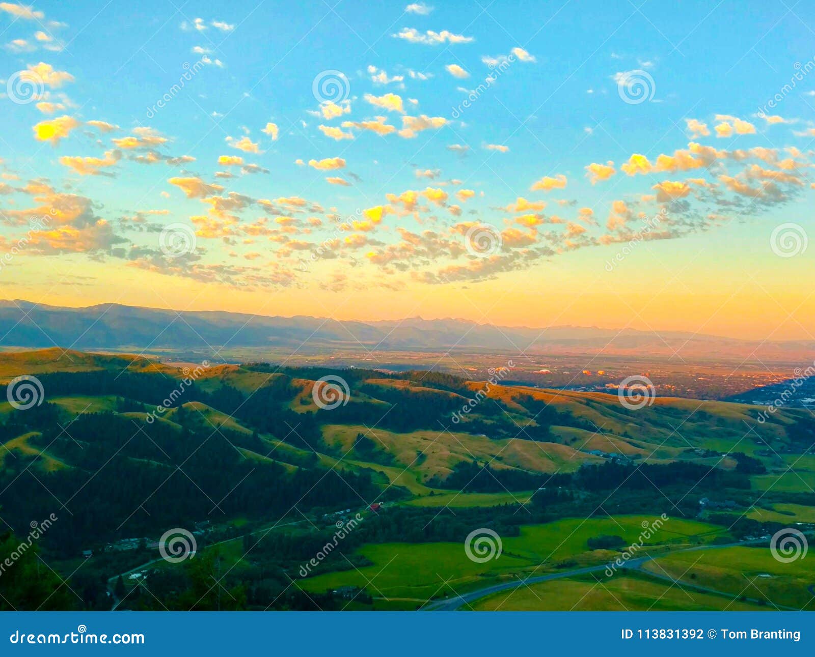 sunrise over bozeman, montana