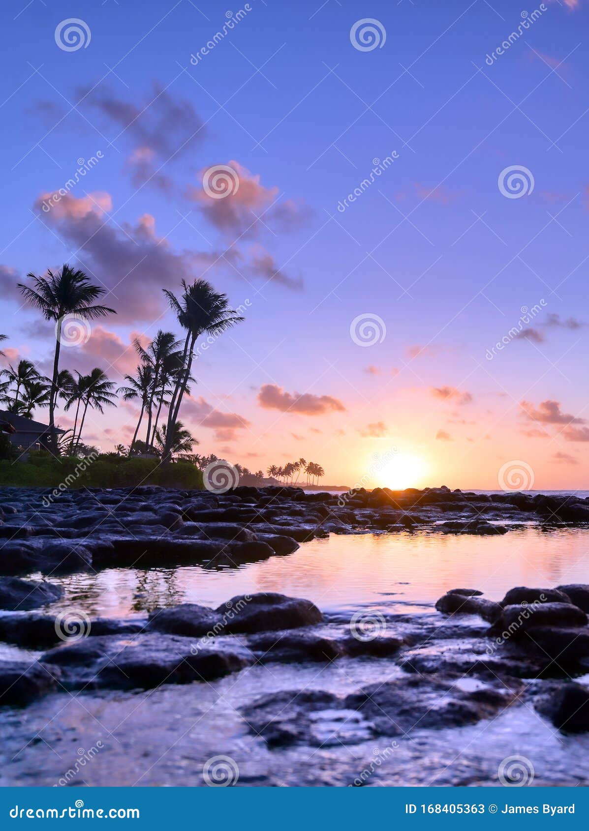 Sunrise Over the Coast of Kauai, Hawaii Stock Image Image of sunrise