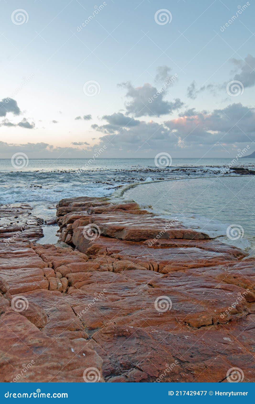 Sunrise Over Jetty Rockwall At Dale Brook Tidal Swim Pool In Cape Town