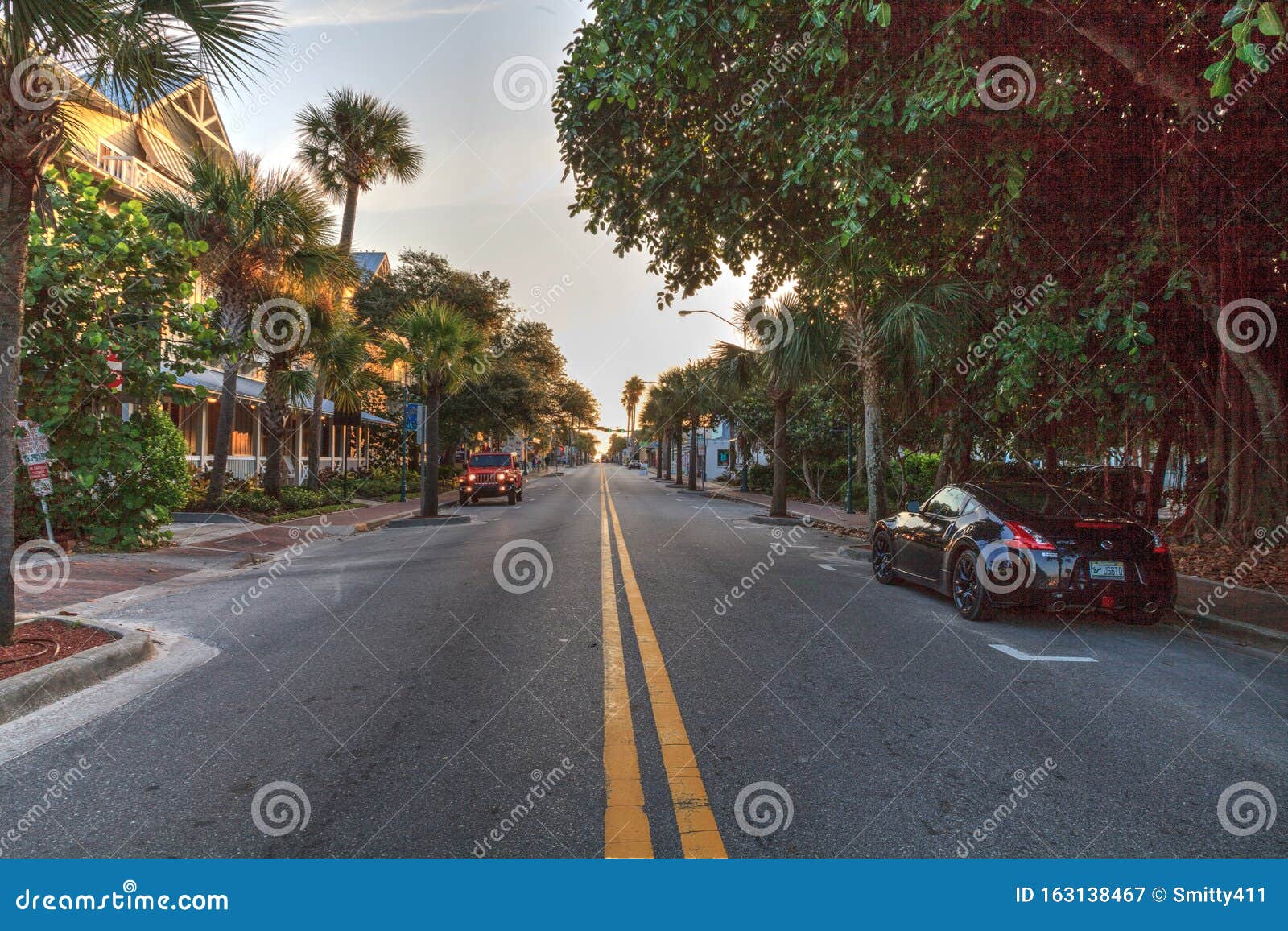 Sunrise Over Flagler Avenue In New Smyrna Beach Florida Editorial Photography Image Of Avenue Journey