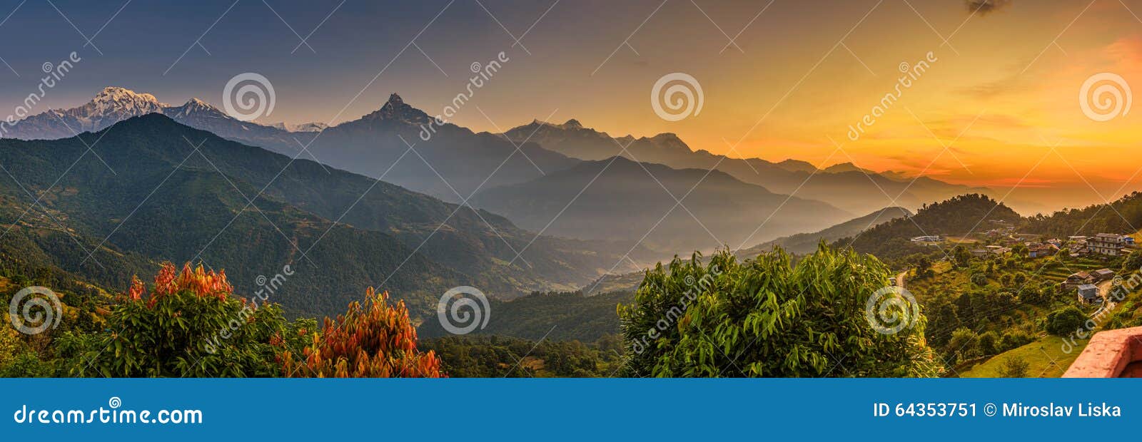 sunrise over himalaya mountains
