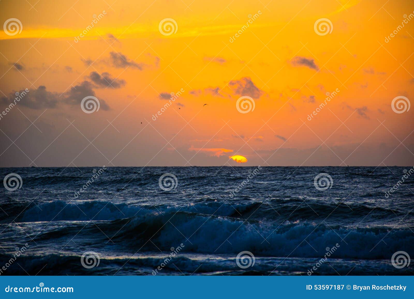 sunrise over the ocean padre island texas waves crashing