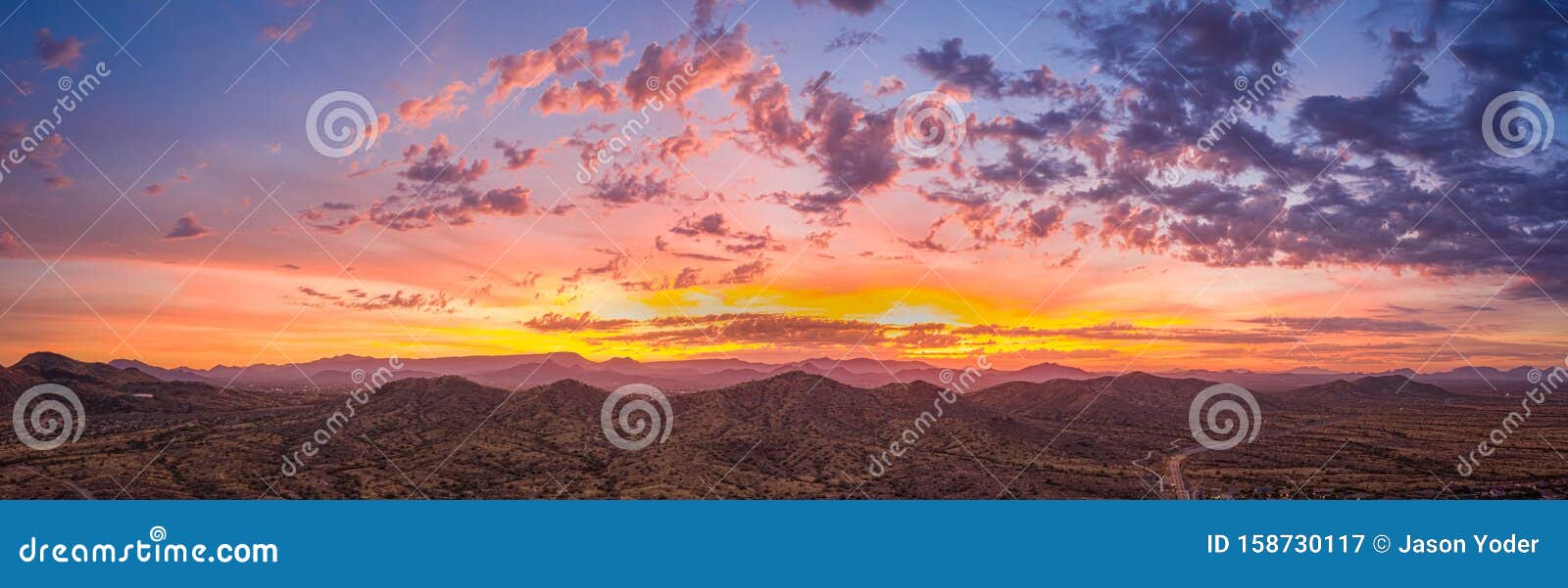 sunrise panorama over the sonoran desert