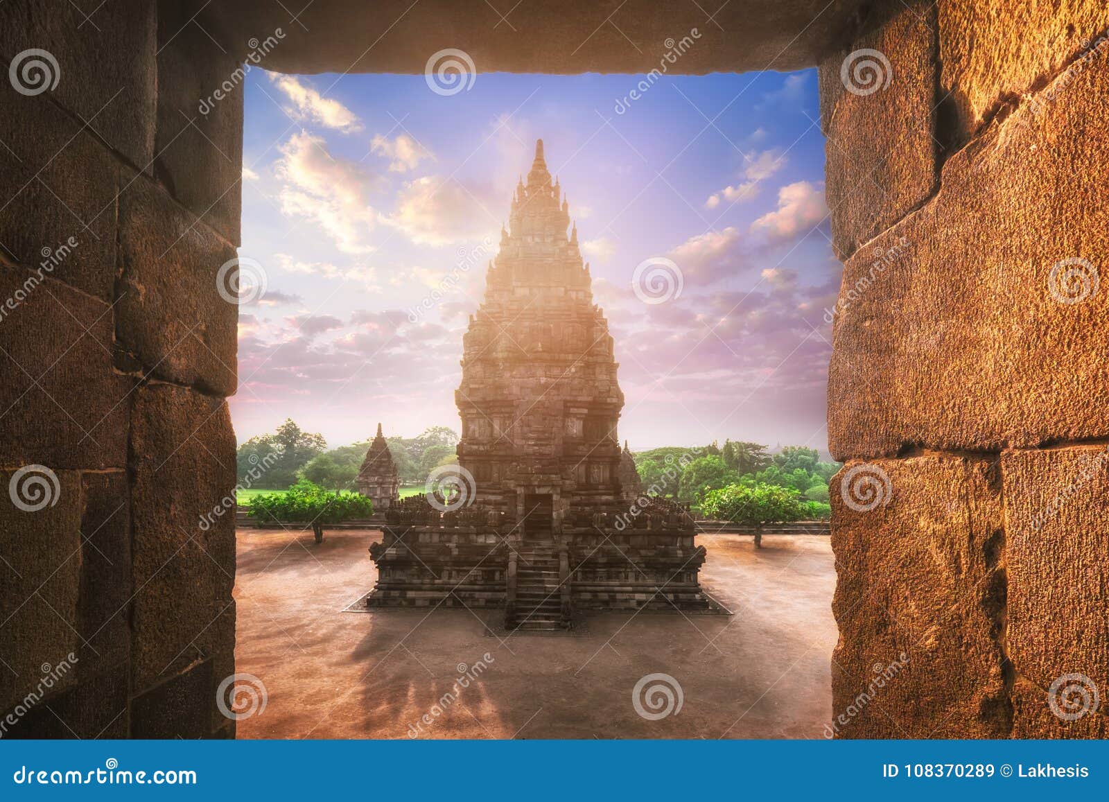 Sunrise at Prambanan Hindu Temple. Central Java, Indonesia. Stock ...