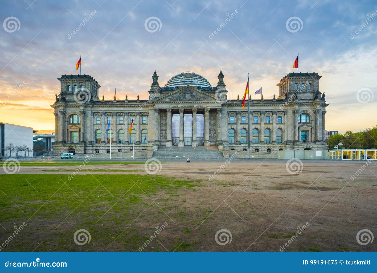 sunrise at the reichstag building a historic edifice in berlin,