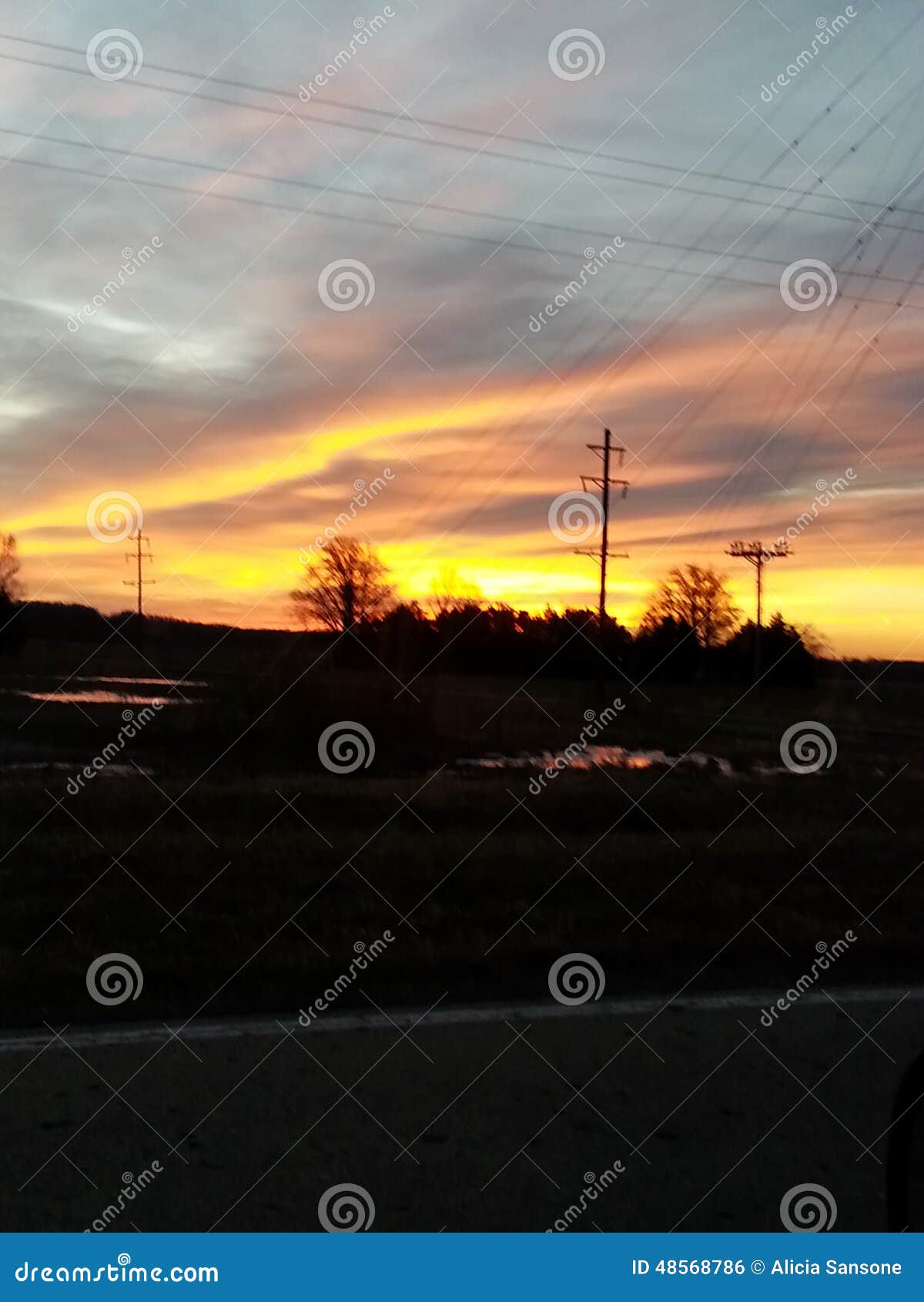 Sunrise in at Rend Lake in Southern Illinois Stock Photo Image of