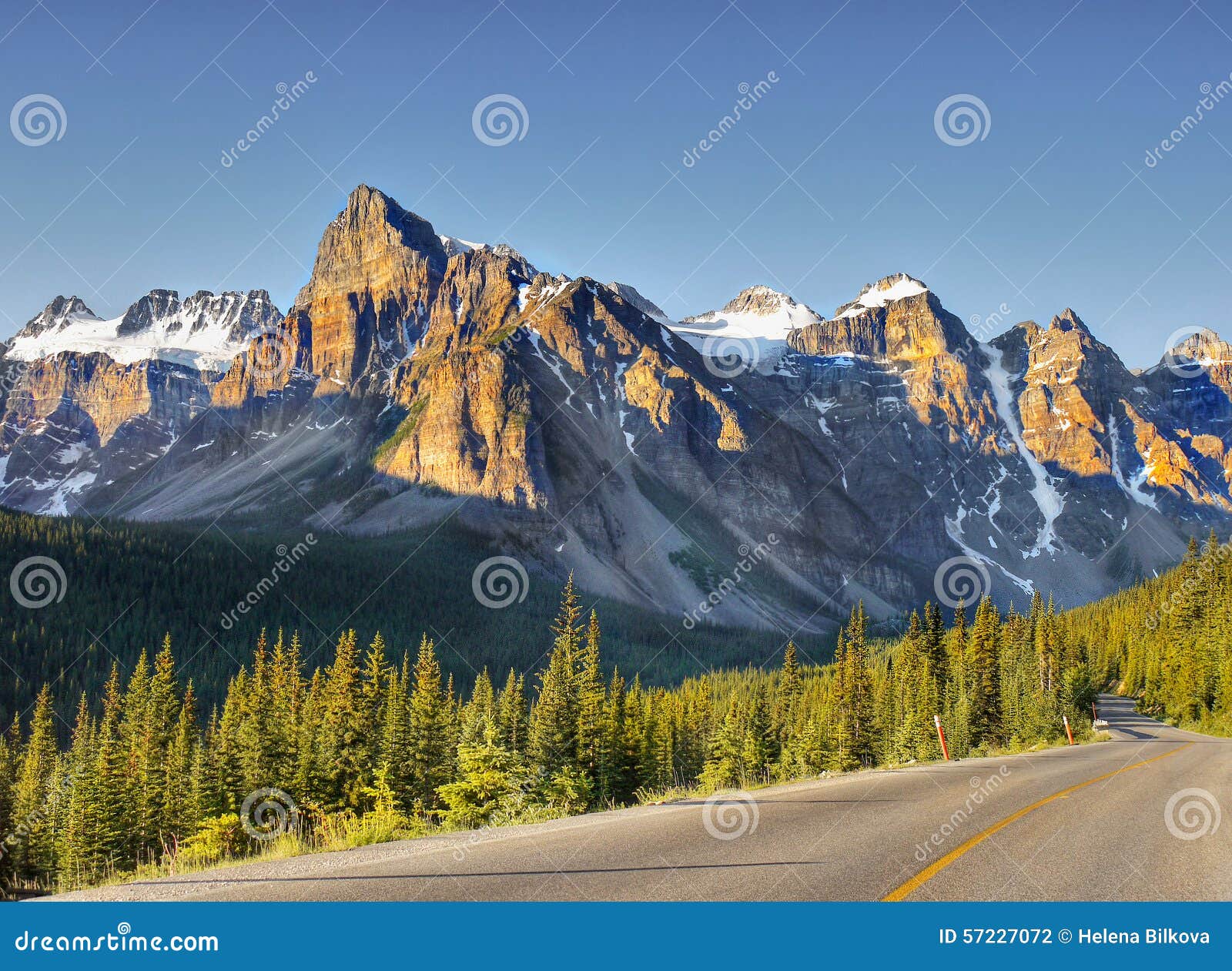 sunrise at rocky mountains, banff np, alberta, canada