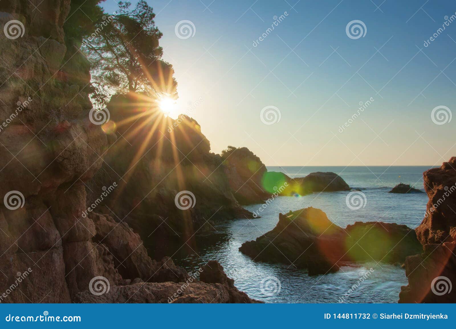 Sunrise on Sea Coast in Spain Stock Photo - Image of seascape, nature ...