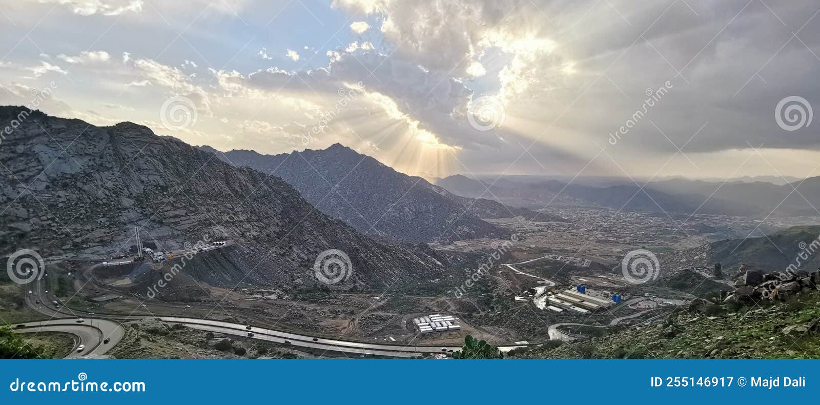sunrise with some clouds on al hada - taif road