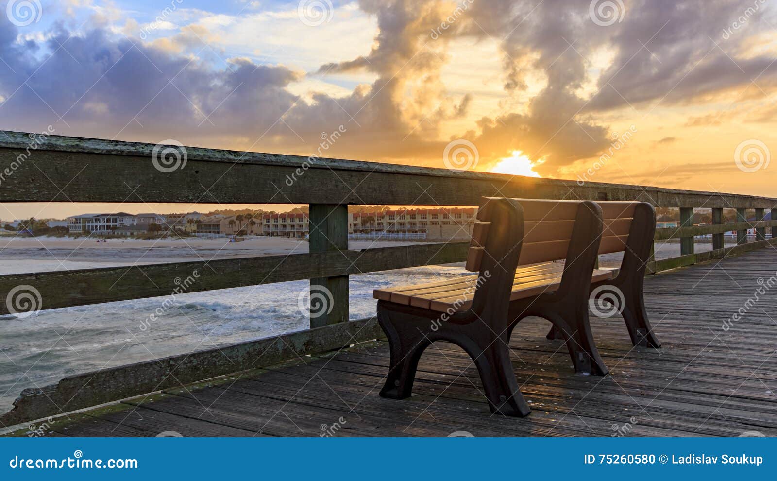 sunrise, st. johns county ocean pier, st. augustine, florida