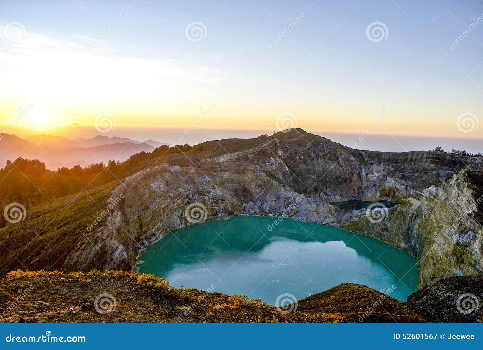 sunrise on top of the kelimutu, flores, indonesia