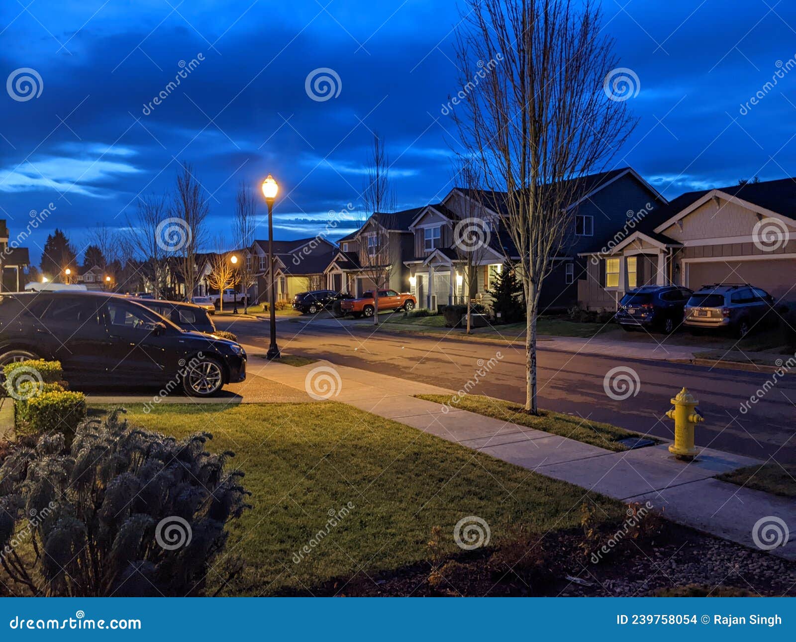 Sunrise view neighborhood stock photo. Image of downtown 239758054