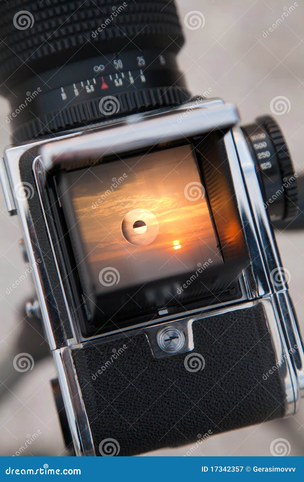 Sunrise through the Viewfinder Stock Image Image of nature, gold