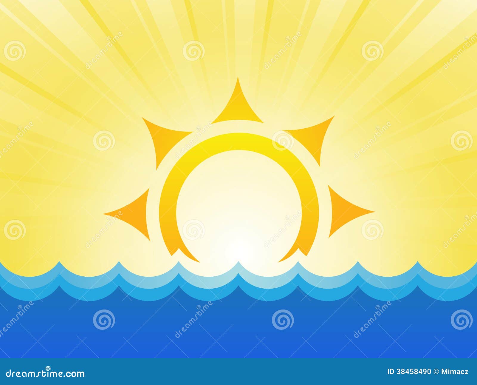 Sunrise stock illustration. Illustration of design, sunny 38458490