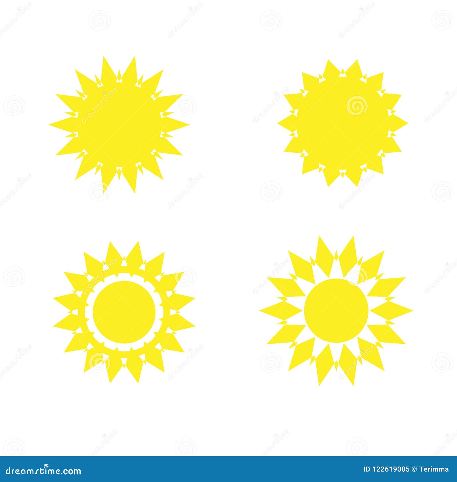 Suns icons stock vector. Illustration of design, heat - 122619005