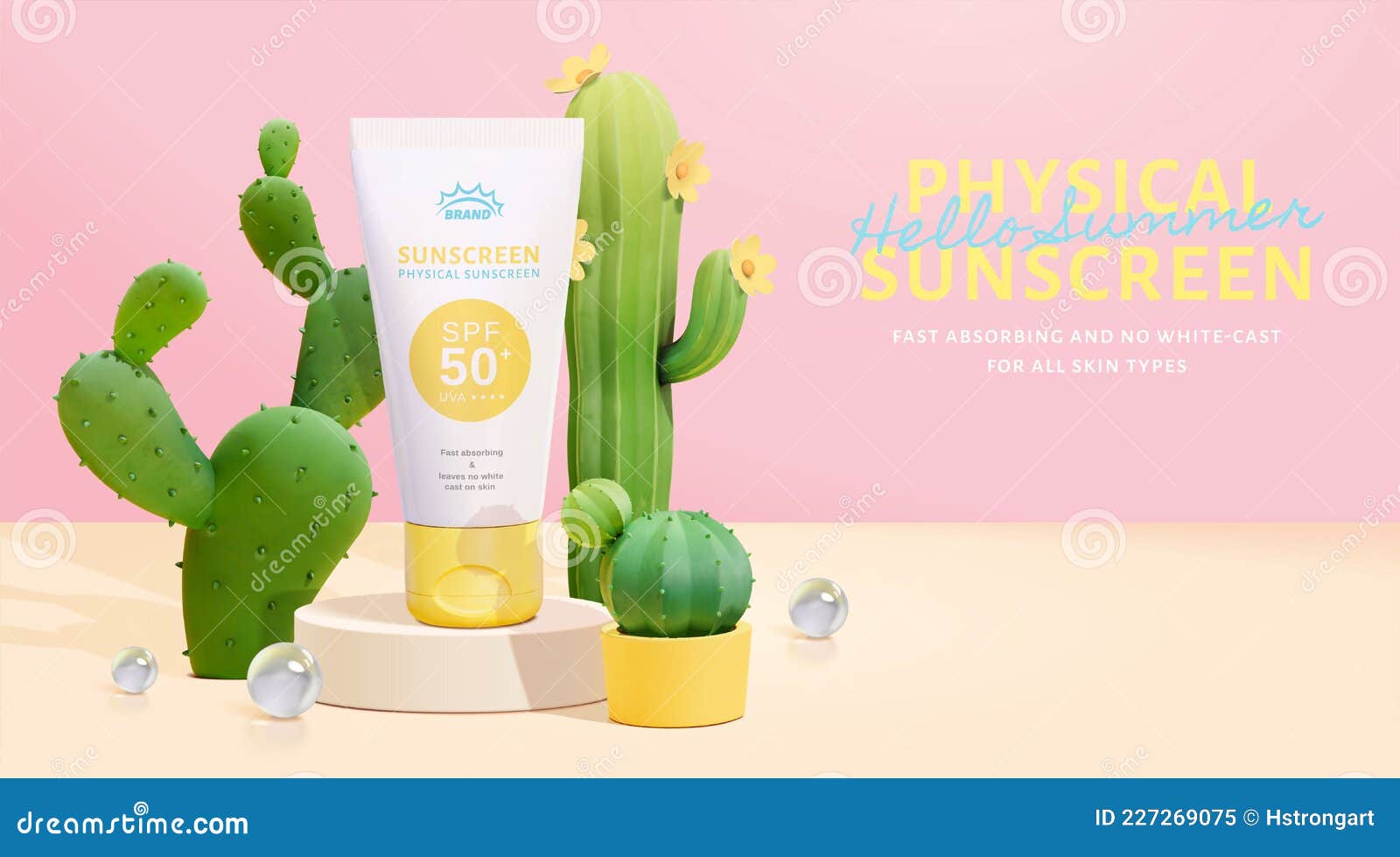 sunscreen ad in cute cactus theme