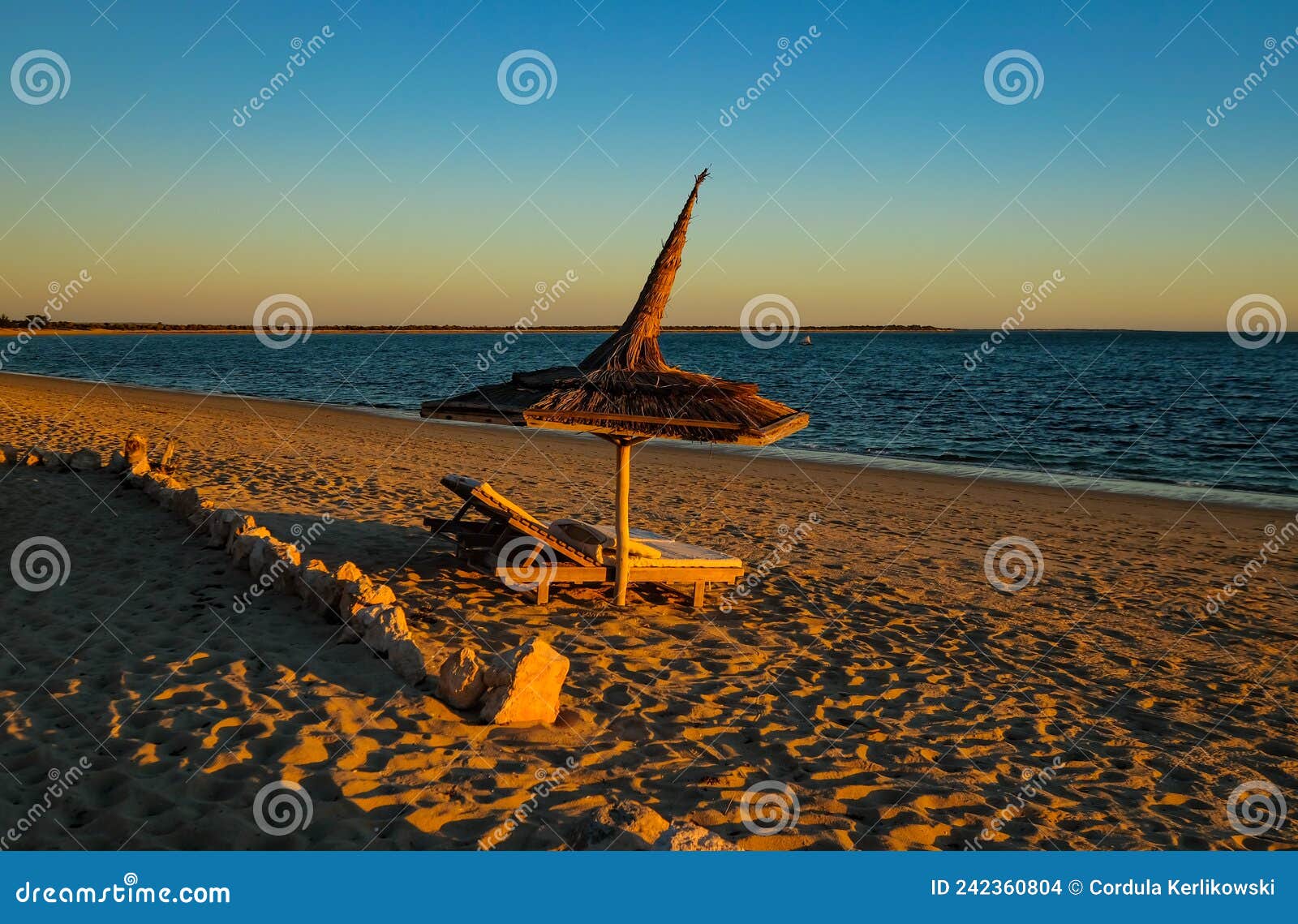 sunset on anakao beach nearby toliara, madagaskar