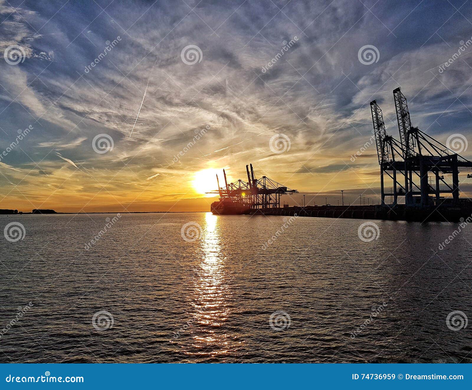 Sunset stock image. Image of antwerpen, antwerp, sunset 74736959