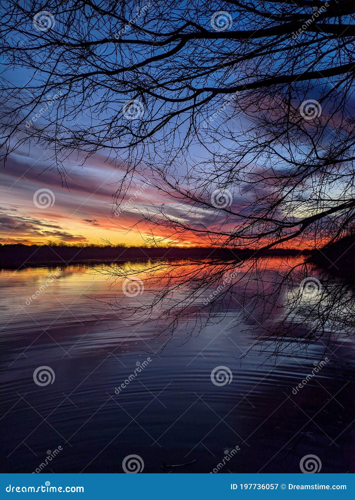 sunset in an argentinan river