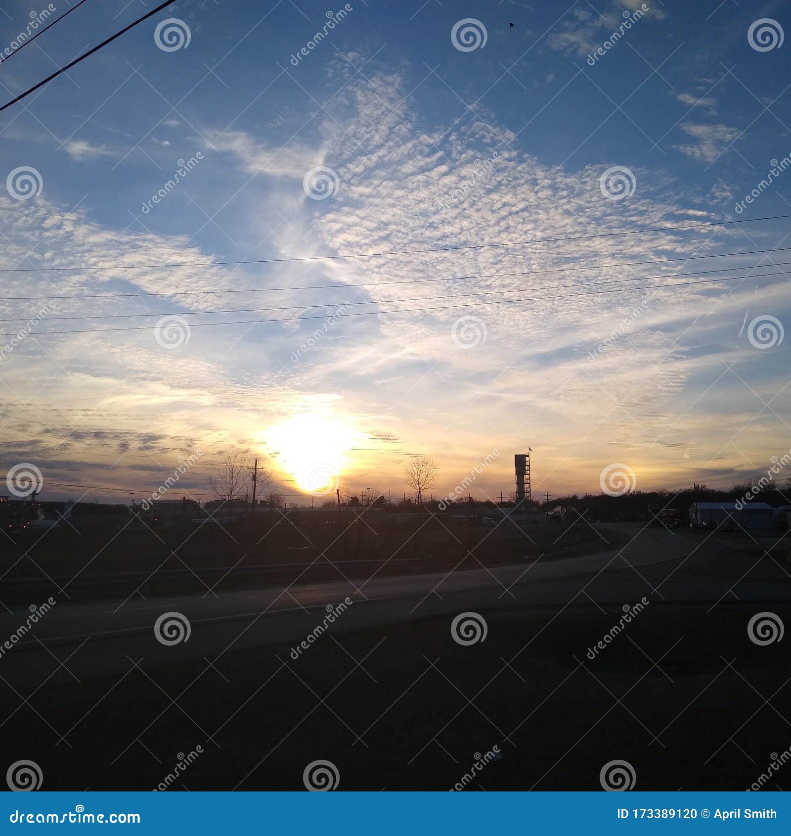 Almost Sunset in Barnsdall Oklahoma Stock Photo Image of blue, sunset