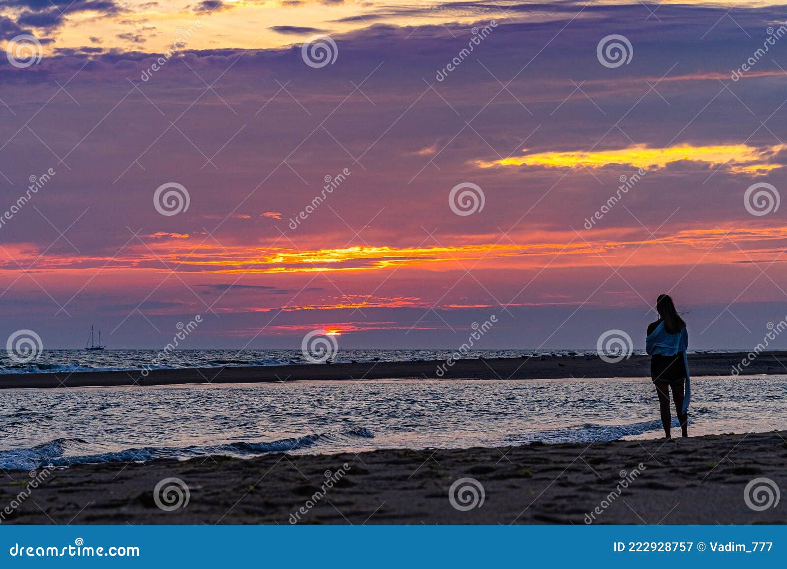 Sunset on the Beach on North Side of the Provincelands Cape Cod